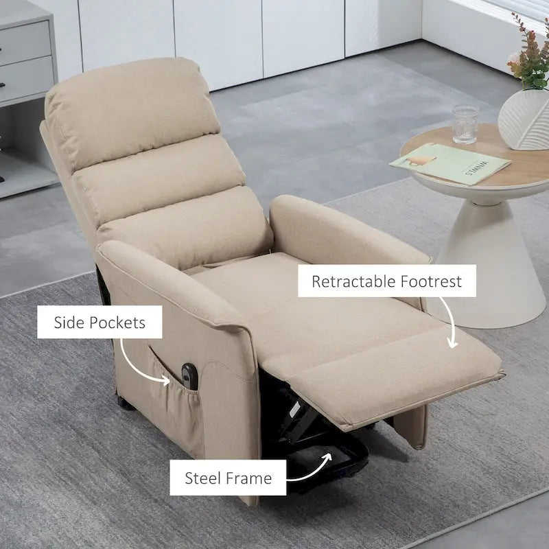 Power Lift Recliner Chair for Elderly, Easy Assembly, Fabric Lift Chair with Remote Control