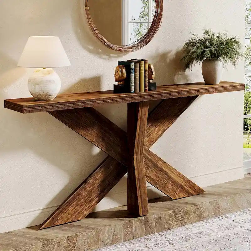 70.9 Extra Long Farmhouse Console Sofa Table for Entryway Hallway